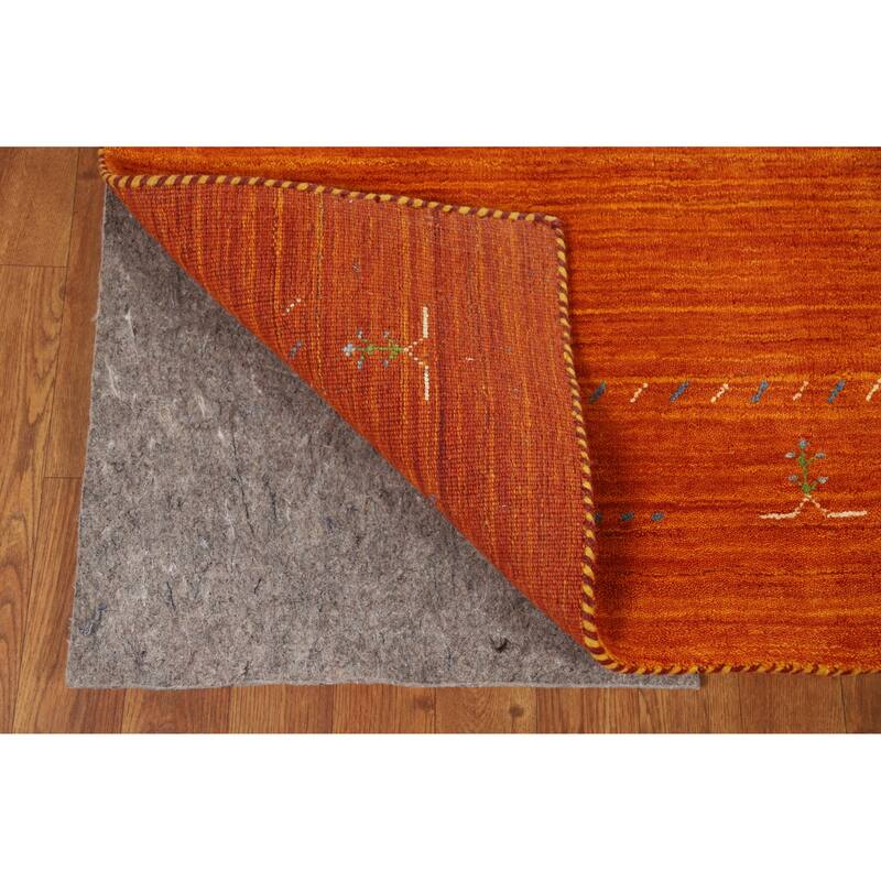 Hand Knotted Oriental 100% Wool Carpet Tribal Tribal Oranges & Rust Gabbeh Area Rug - 5' 10'' X 4' 0''