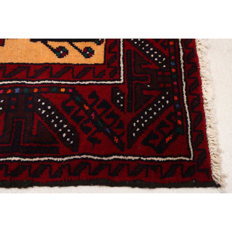 ECARPETGALLERY Hand-knotted Teimani Dark Navy, Red Wool Rug - 3'3 x 6'0