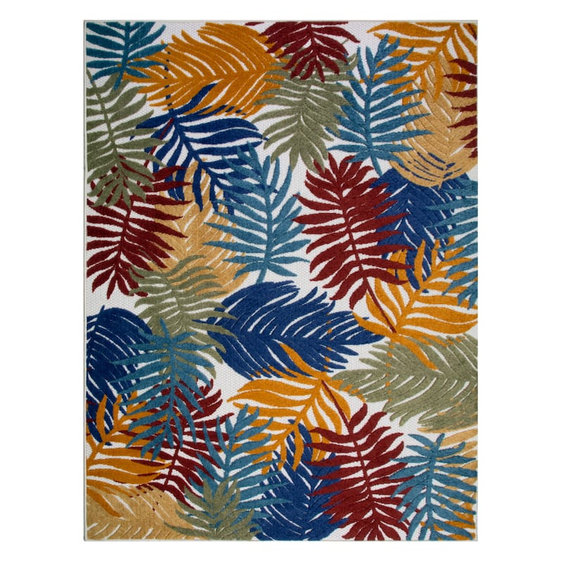 Leick Home Talipot Palm Outdoor Area Rug Rectangle 8'X10' and 2'X8' Runner Combo - 8' x 10' - 8' x 10'