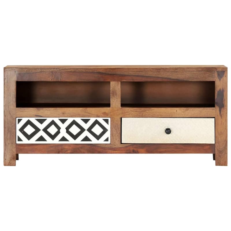 vidaXL TV Stand 35.4"x11.8"x15.7" Solid Wood Sheesham