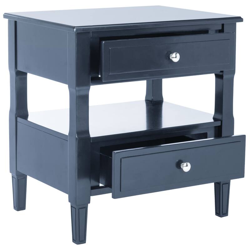 SAFAVIEH Jenson Two Drawer Navy / Navy Night Stand