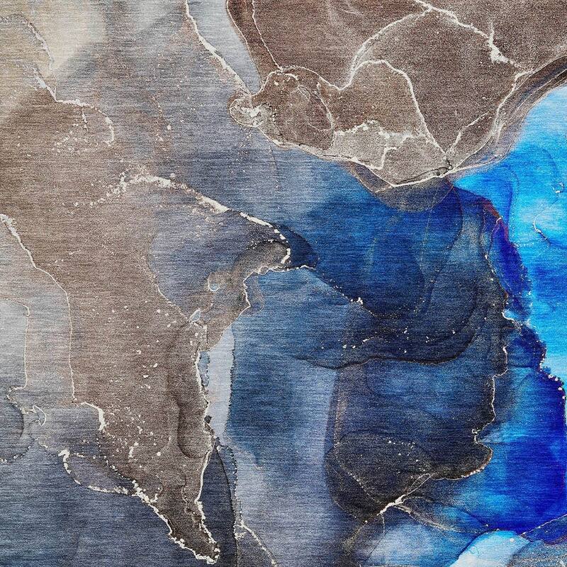 Dava Artistic Abstract Weather Resistant Current & Stylish Outdoor Rug