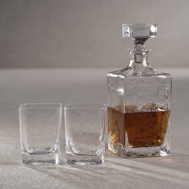 Puertollano Hammered Glass Decanter