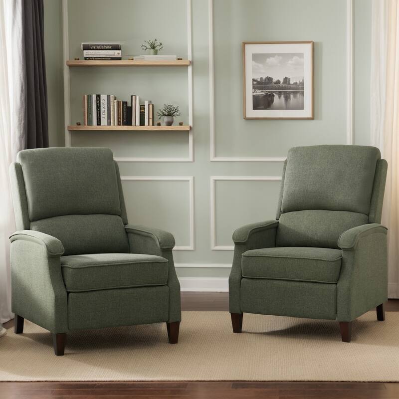 Push-Back Upholstered Recliner with Thickened Seat Cushion Backrest