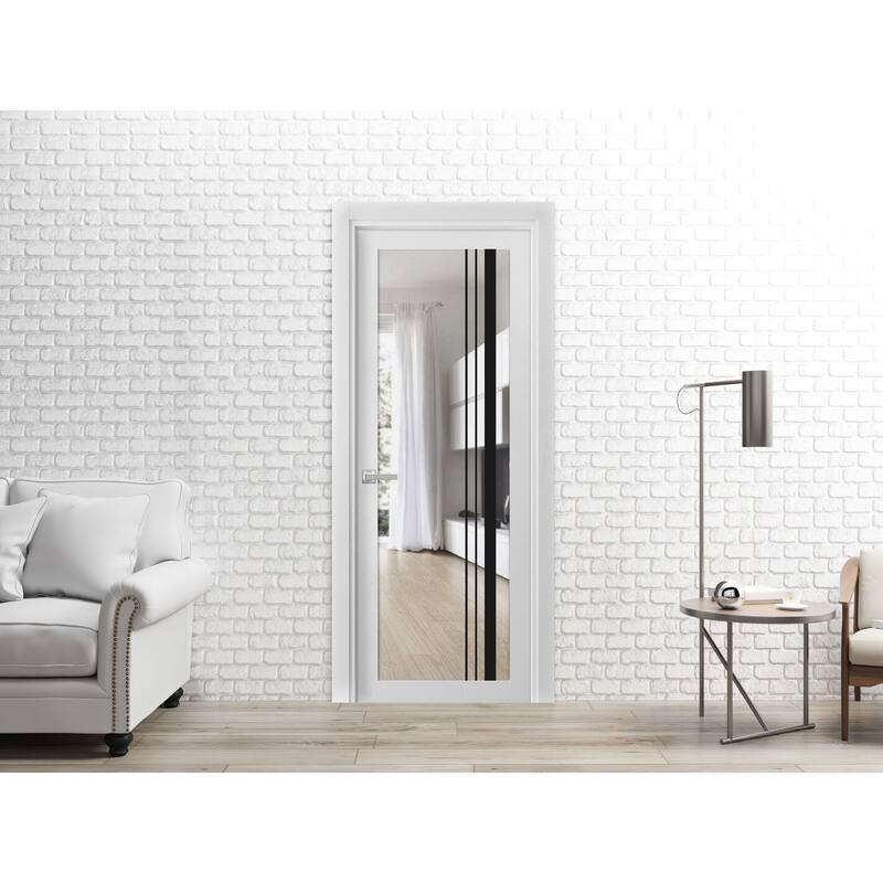 Solid French Door 18x80 Lucia 2566 White Silk| Bathroom