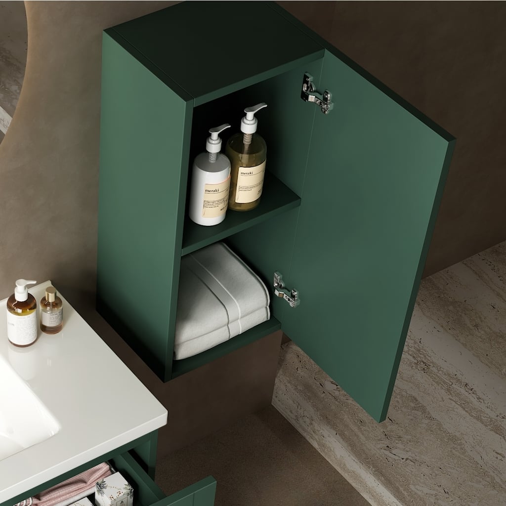 Wall-Mounted Floating Bathroom Vanity Side Cabinet with Door, Vintage Toilet Paper Cabinet Skin Care Cabinet