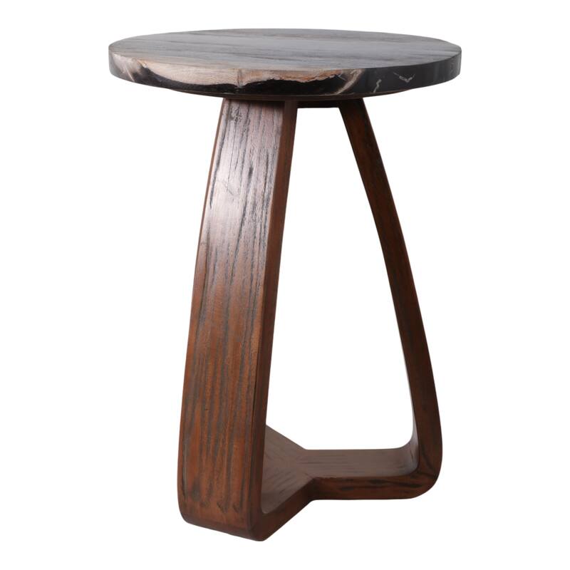 Modern Wood Accent Table Wood with Sculptural Tripod Base - 16" x 16" x 22"