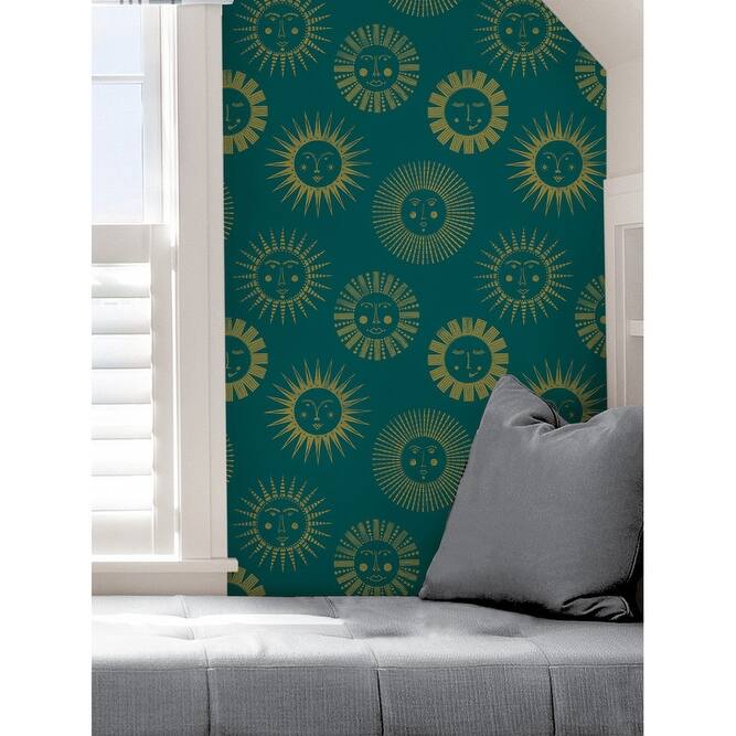 NuWallpaper Teal Konark Peel & Stick Wallpaper