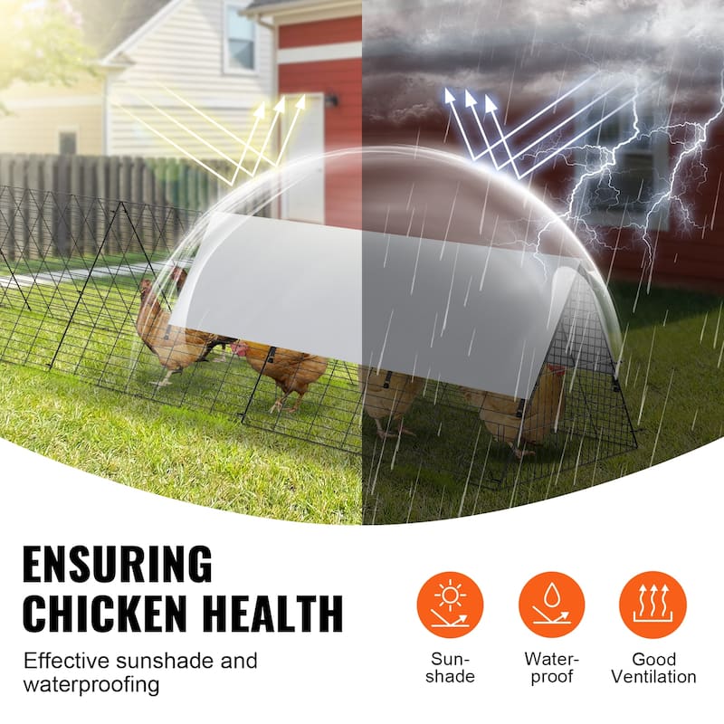 VEVOR Chicken Tunnels Portable Chicken Tunnels for Outside with Corner Frames, Suitable for Chickens, Ducks, Rabbits