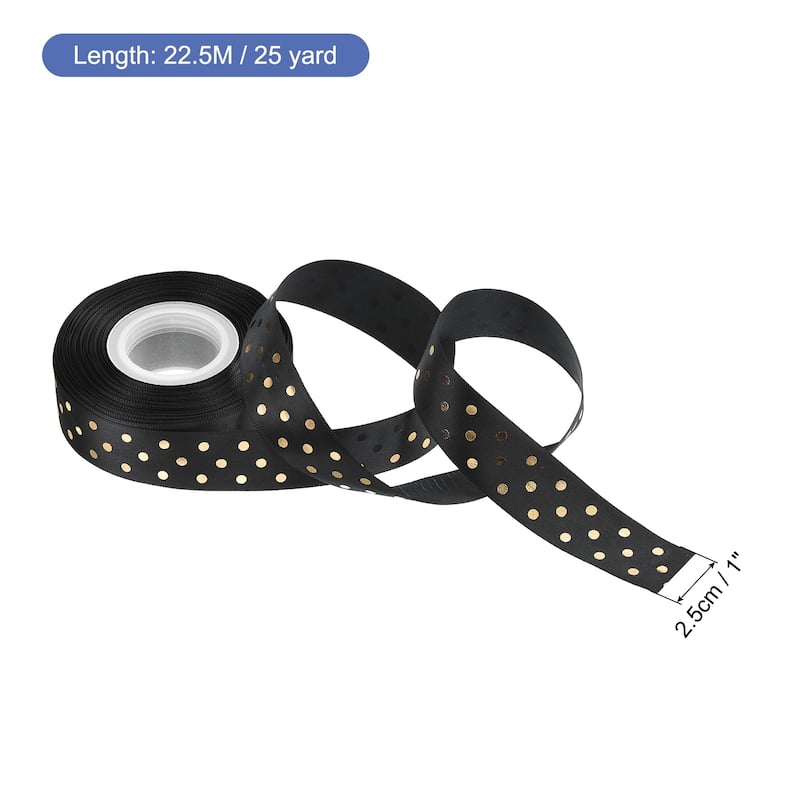 Grosgrain Ribbons 25 Yards Ribbon Bow Decoration for Craft - Black - 25 Yards x 1 Inch