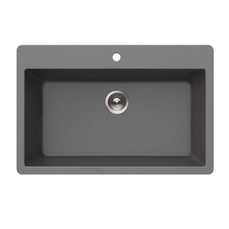 Houzer V-300 Quartztone 33" Drop In Single Basin Granite Composite - Slate