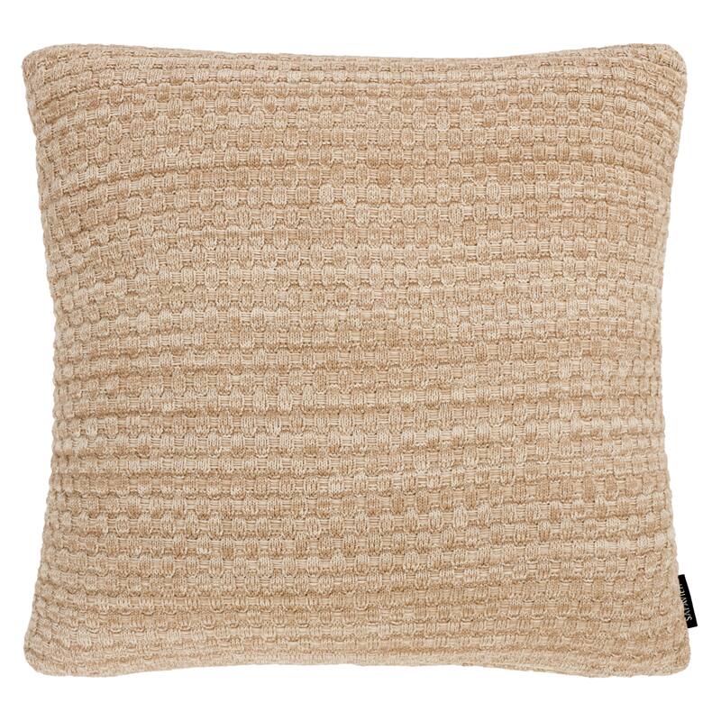 SAFAVIEH Home Rava 18-inch Square Natural/Beige Cotton Decorative Pillow