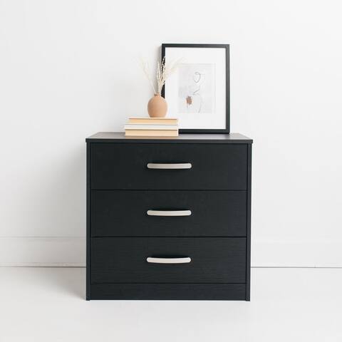 Flannia Black/Brown Three Drawer Chest