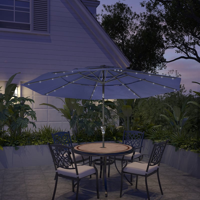 Clihome 10FT LED 3-Tier Patio Market Umbrella with Crank