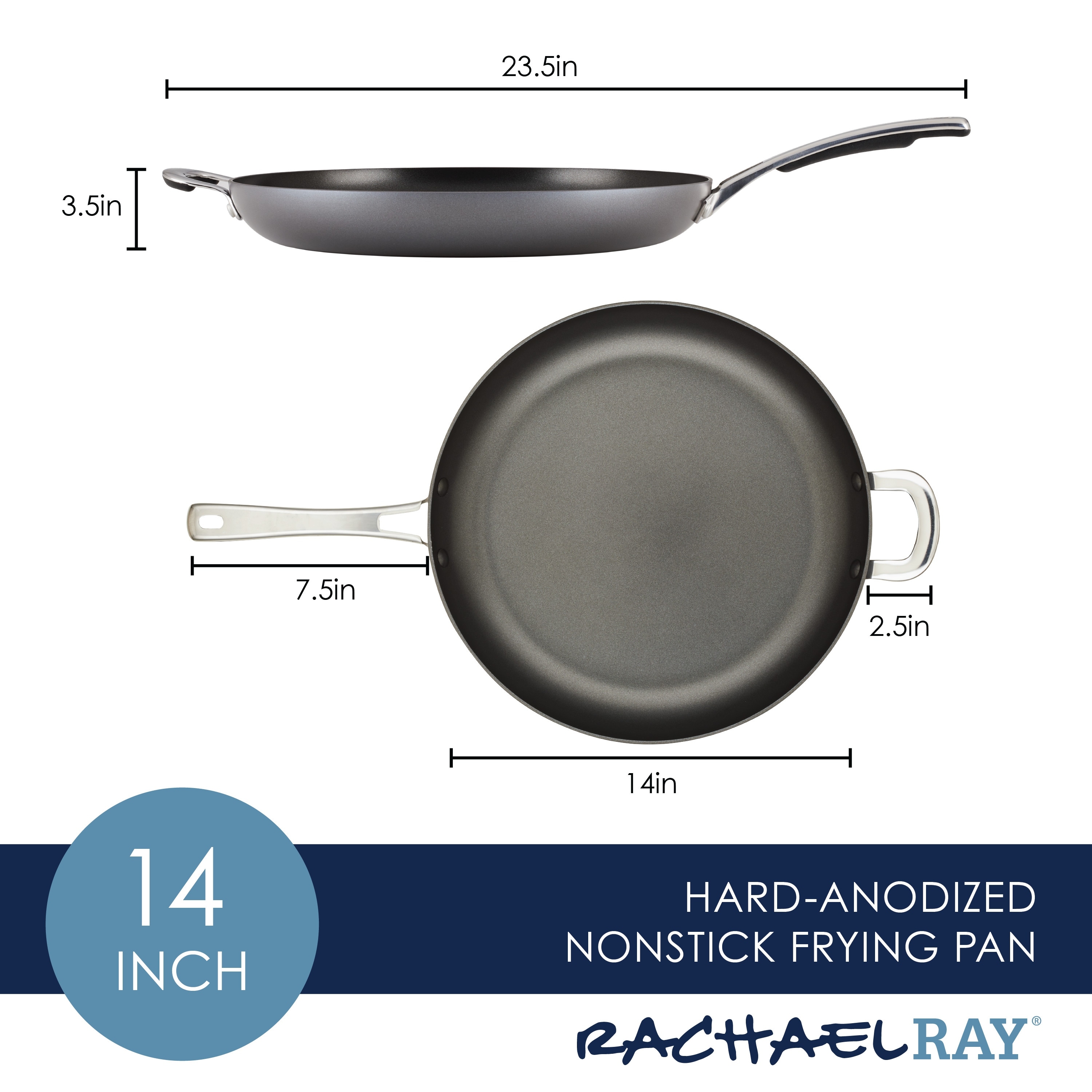 Cucina 14-Inch Frying Pan with Helper Handle