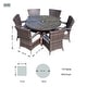 preview thumbnail 2 of 10, 7-piece Modern Outdoor Aluminum Wicker Dining Set with 6 Chairs