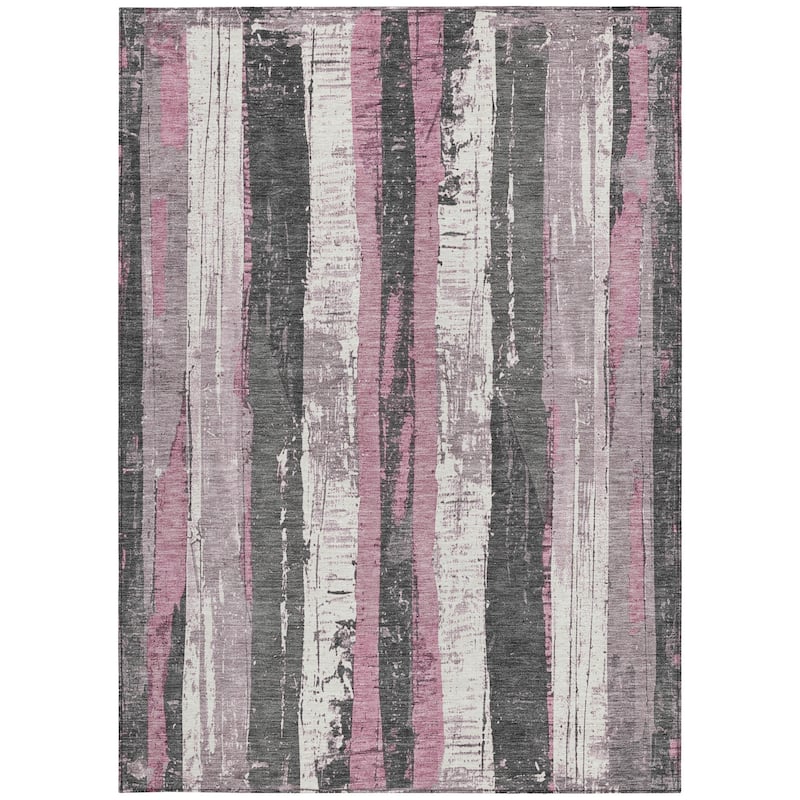 HomeRoots Striped Transitional Rectangle Outdoor Rug