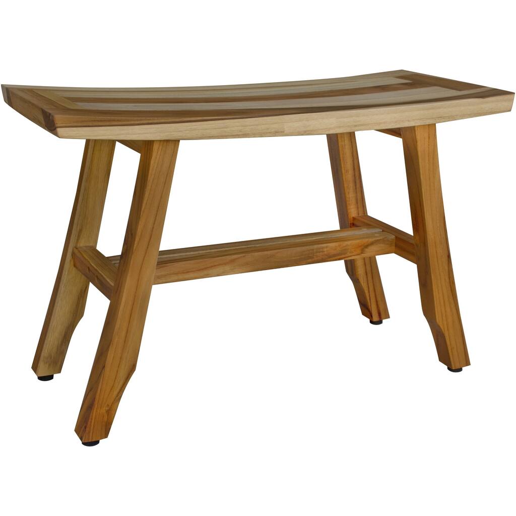 HomeRoots 28" Natural Teak Rectangular Shower Bench