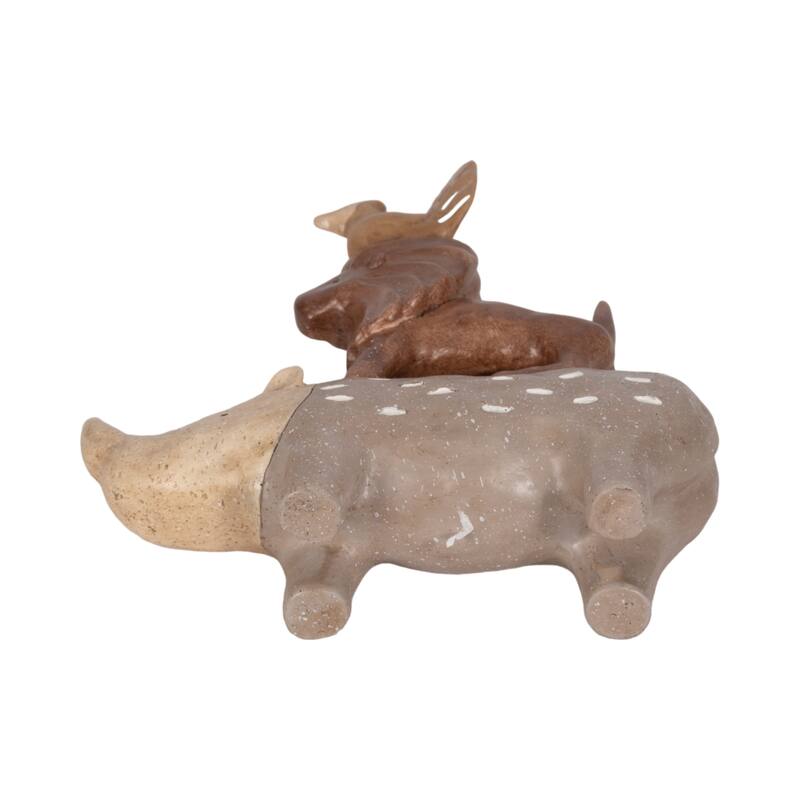 Decorative Stacked Animal Figurines - 8" Multi