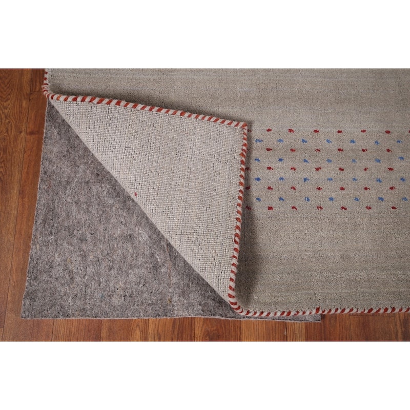 Tribal Gabbeh Indian Area Rug Handmade Wool Carpet - 6'8"x 9'7"