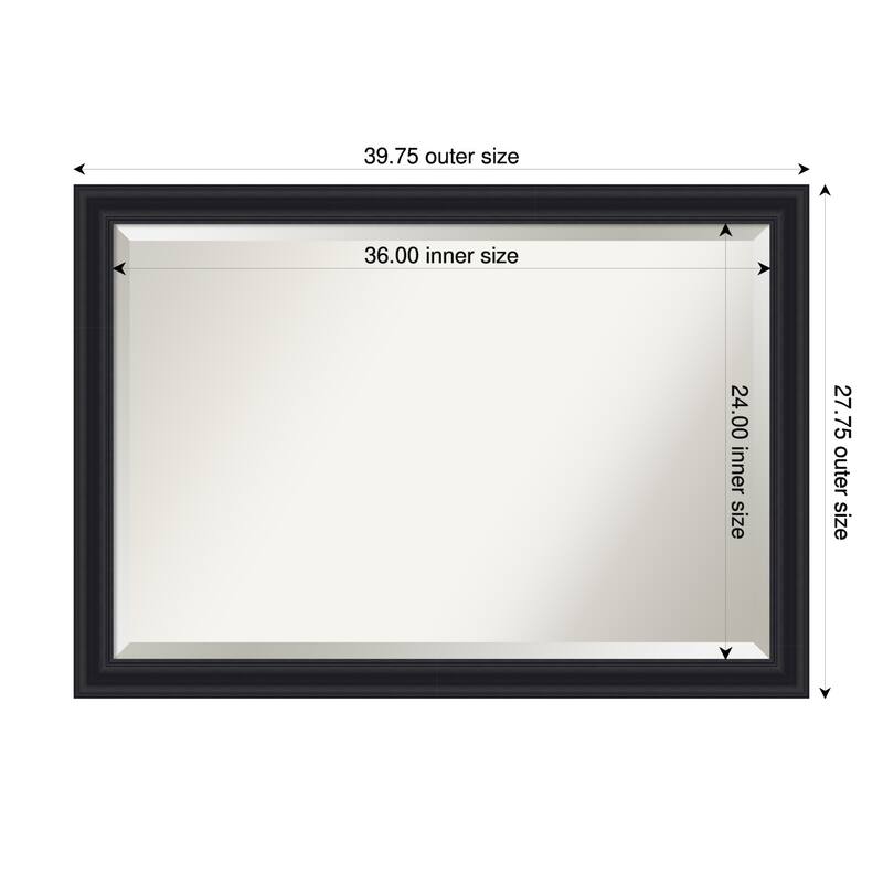 Dalat Beveled Framed Wall Mirror - 40 x 28 in - Dalat Black