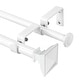 preview thumbnail 19 of 28, Modern Square Urn Adjustable Drapery Double Curtain Rod 28"-48" - Glossy White