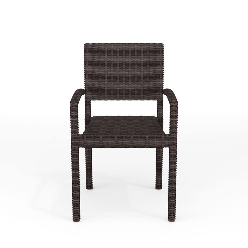 Martha Stewart Outdoor Rattan Wicker Stackable Dining Armchair - 21"W x 22.5"D x 33.5"H