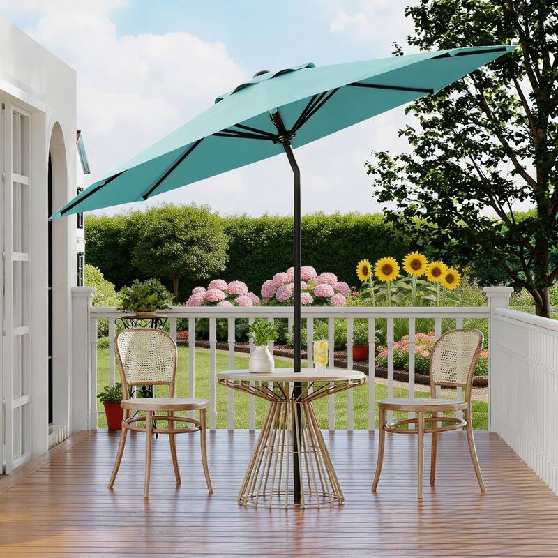 10ft Outdoor Patio Umbrella, with Crank Lift & Push Button Tilt, UV Protection Waterproof