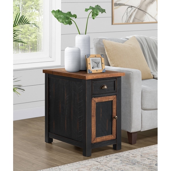 Solid wood chairside table discount