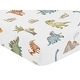 preview thumbnail 3 of 4, Sweet Jojo Designs Watercolor Dinosaur Dino Boy Fitted Crib Sheet Green Blue White Modern Dinosaurs Jurassic Nature Animal Steel