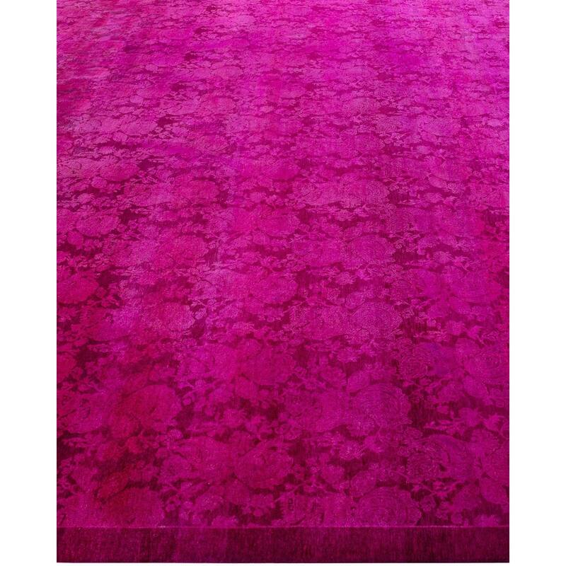 Overdyed, One-of-a-Kind Hand-Knotted Area Rug - Pink - 9' 2" x 12' 2"