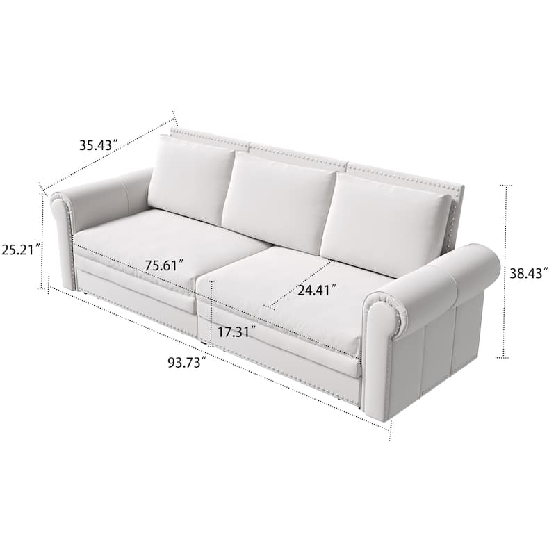 Classic Elegant Convertible Upholstered Sofa Sleeper Sofa with Pull Out Bed