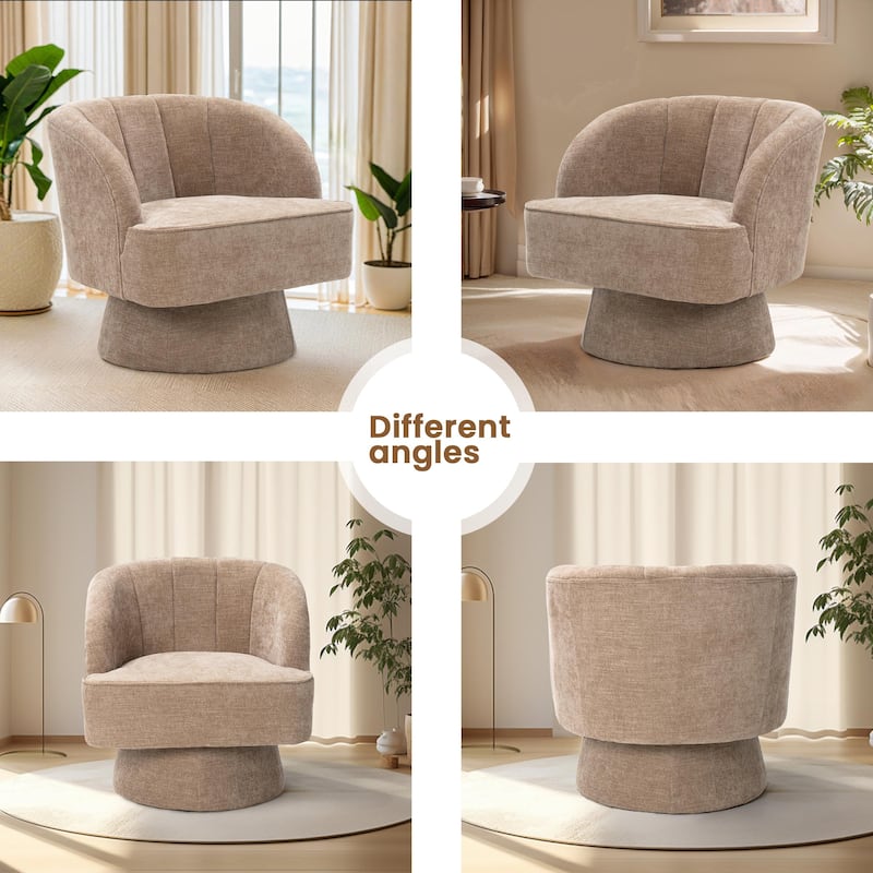 Upholstered Swivel Accent Chair Armchair, Barrel Chair, Club Chair