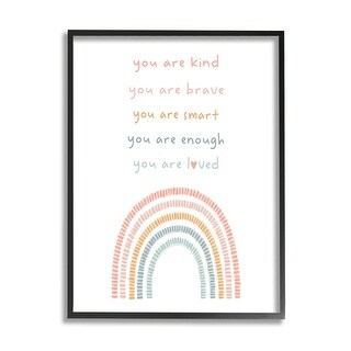 Stupell Inspirational Pastel Rainbow Framed Giclee Art Design by Lil ...