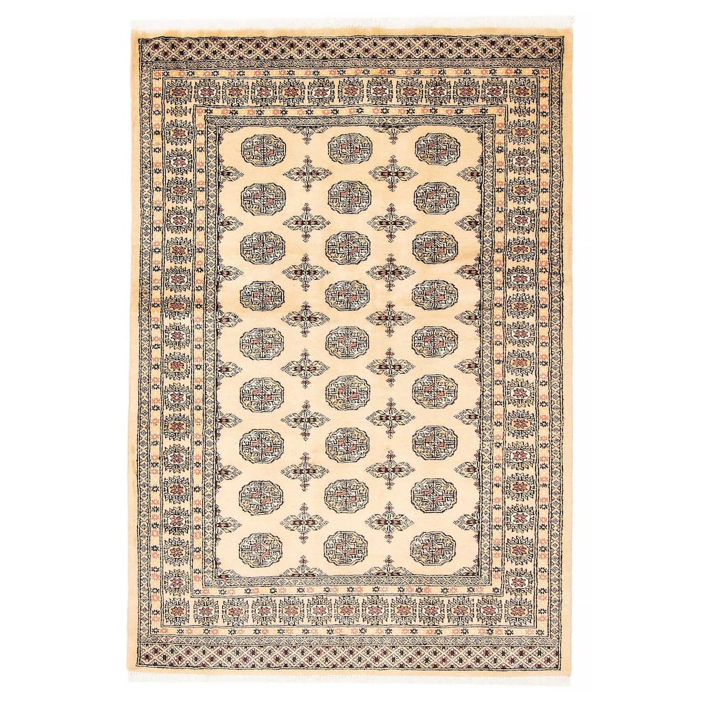 ECARPETGALLERY Hand-knotted Peshawar Bokhara Beige Wool Rug - 4'8 x 6'10