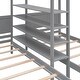 preview thumbnail 17 of 16, Pine Wood Bunk Bed, 4-Shelf Storage, Built-in Ladder, 3 Beds in 1
