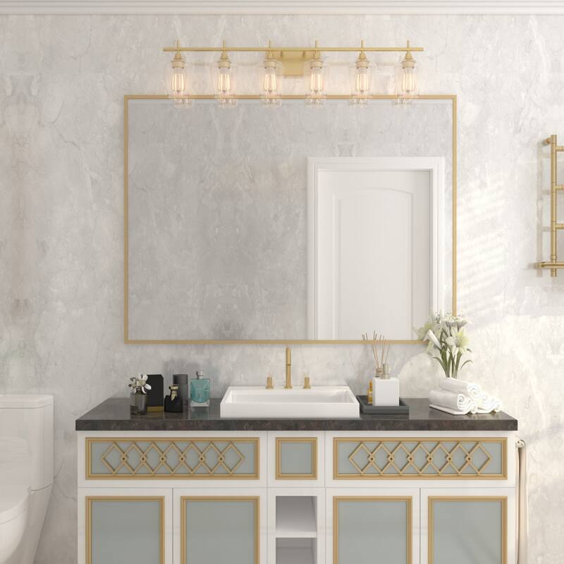 Amboise 6- Light Modern Bathroom Vanity Light with Clear Glass Shade with UL Certified - 44.5 inches