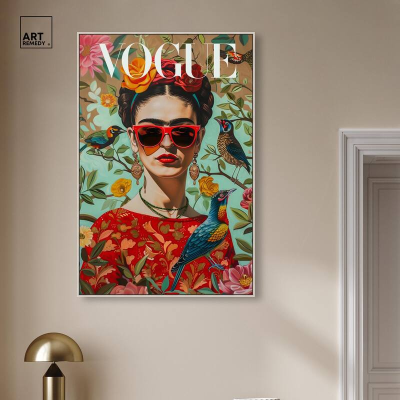 Birds and Icon Floral Canvas by Art Remedy
