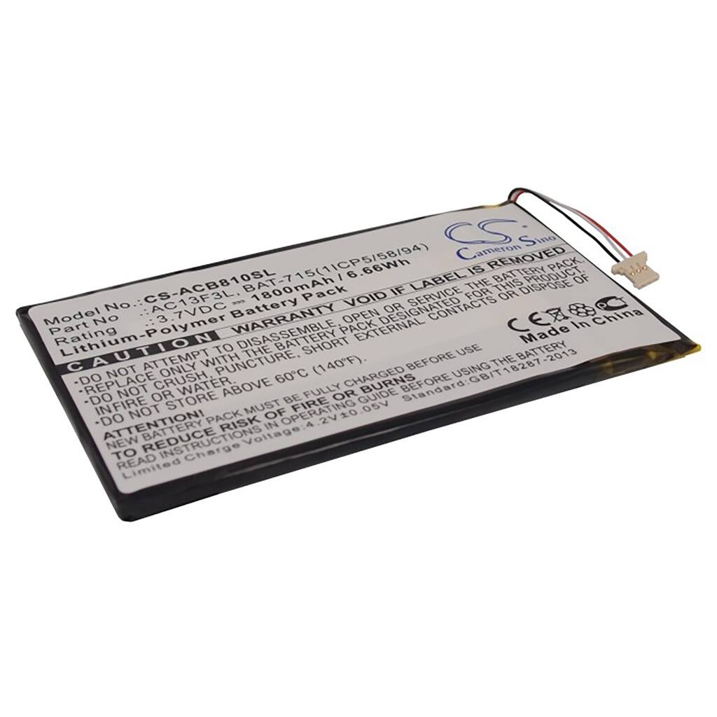 Battery for Acer B1-A71 Iconia B1-A71-83174G00nk Tab B1 BAT-715 KT.0010G.002D - Black
