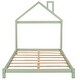 preview thumbnail 32 of 34, Full Size Kids Bed Wood Platform Bed with House-shaped Headboard , Gray