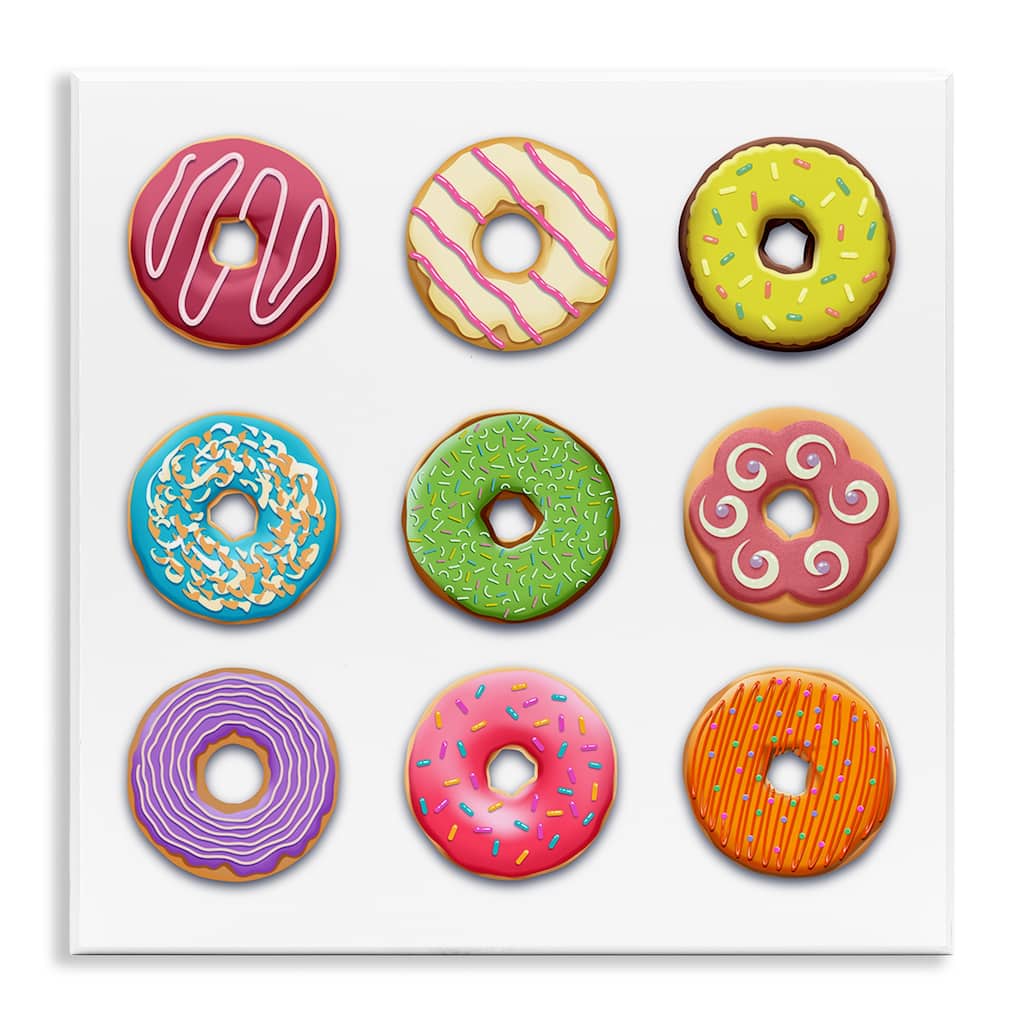 Stupell Colorful Mixed Donuts Wall Plaque Art Design By Marcus Prime