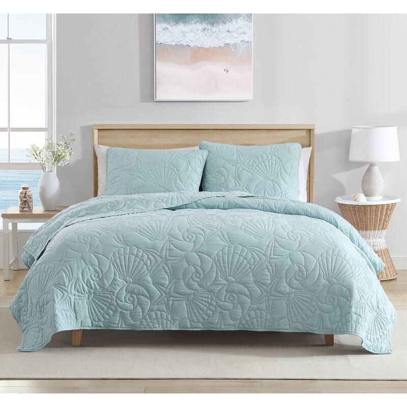 Caribbean Joe Solid Shell Outline Quilt Set