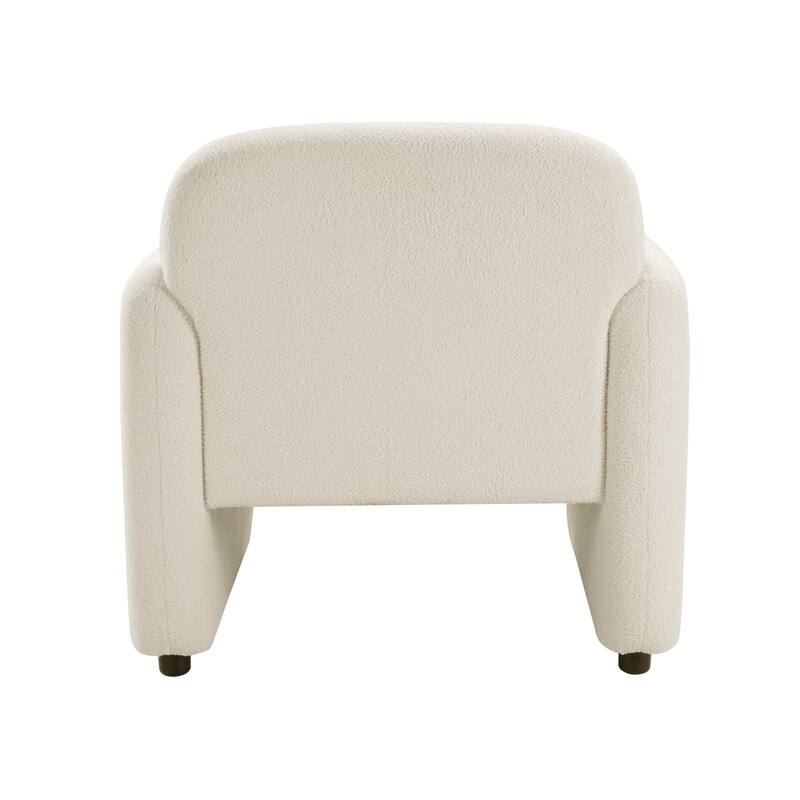 Silas 32.5" Boucle Accent Chair - 1 Matching Pillow, Attached Cushions