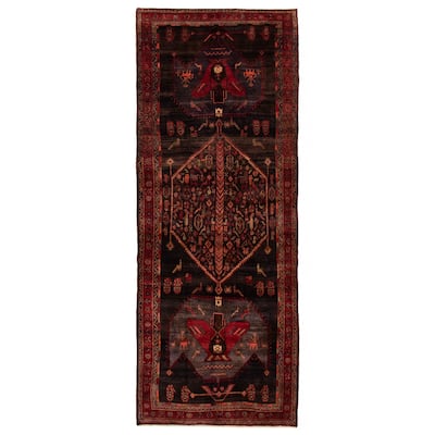 ECARPETGALLERY Hand-knotted Melis Vintage Black, Red Wool Rug - 5'0 x 13'1