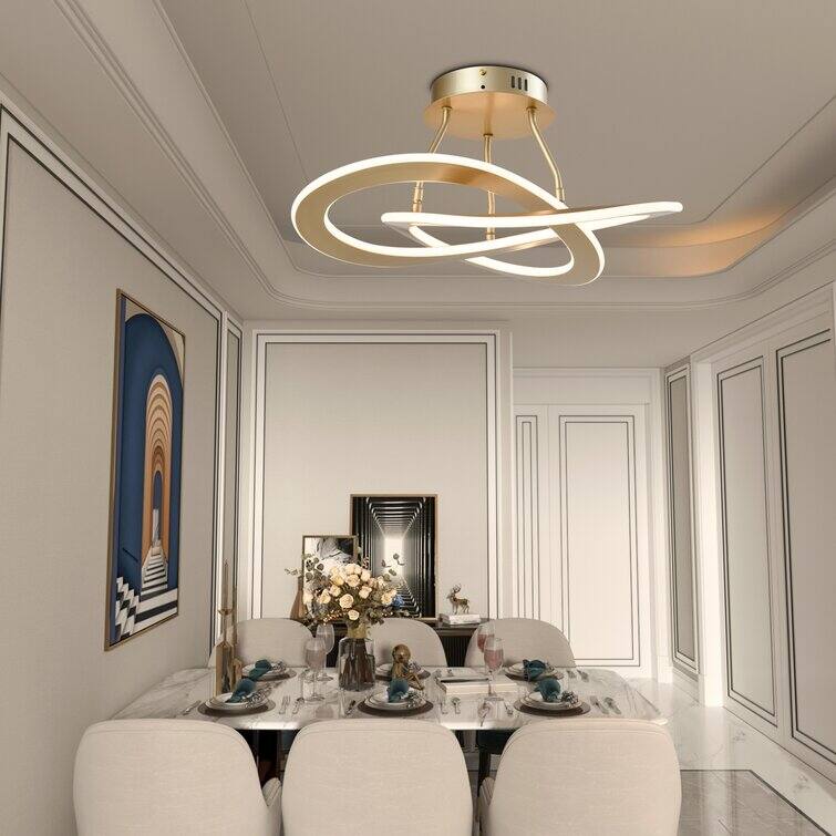 Maxax 2 - Light Unique/Statement Circle LED Semi Flush Mount