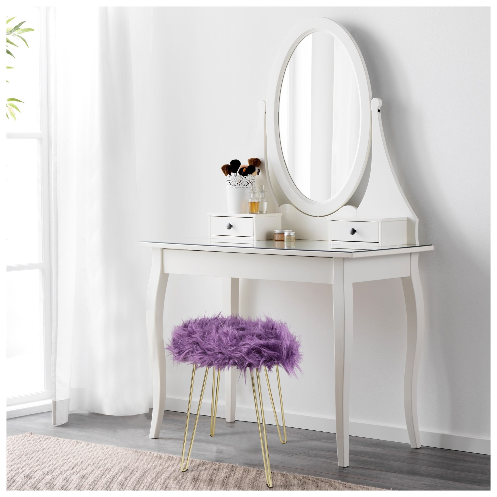 Fur stool hot sale for dressing table