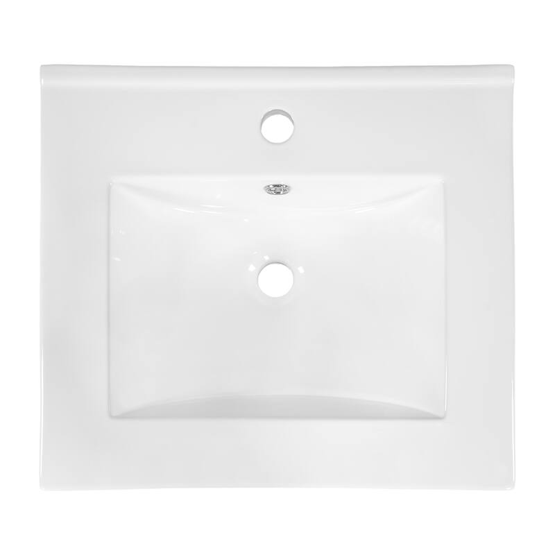 Wall Mounted Bathroom Vanity with Ceramic Sink, 20" Small Floating Bathroom Cabinet with Side Cabinet, White - 20 Inch