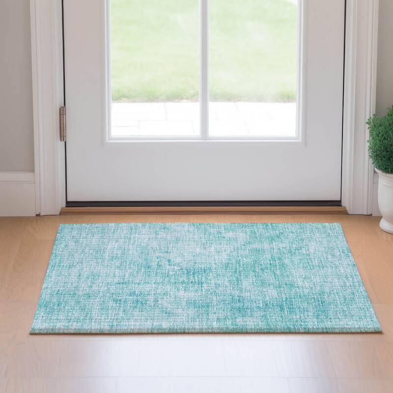 Premium Washable Super Soft Solid Ombre Mayfield Rug - Teal - 1' 8" x 2' 6" - Rectangle