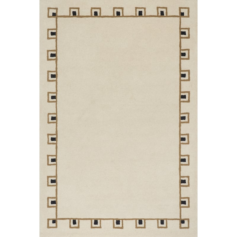 Nate Berkus Yves Bordered Wool Cozy Area Rug