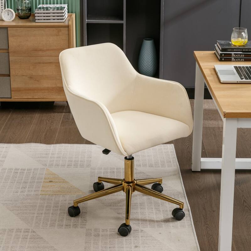 Velvet Adjustable Height Home Office Swivel Chair with Universal Wheel